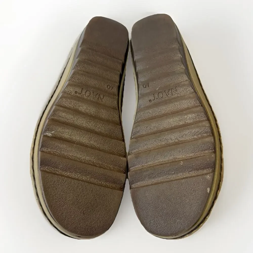 NAOT Ardisia Women's Latte Brown Leather Open Toe Slide Sandals Size 40 (US 9)